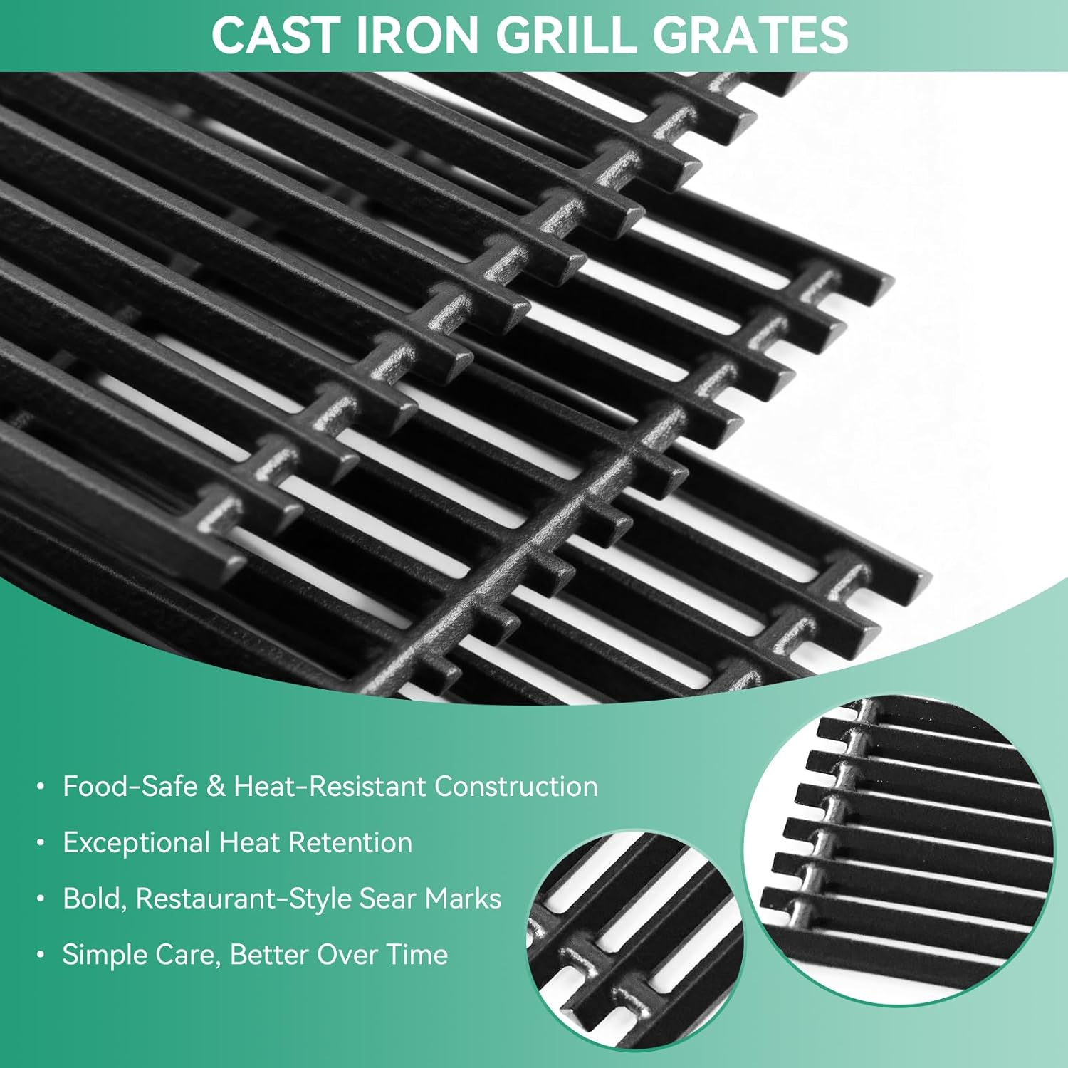Heavy Duty Cast Iron Grill Grates Replacement Set - Image 4