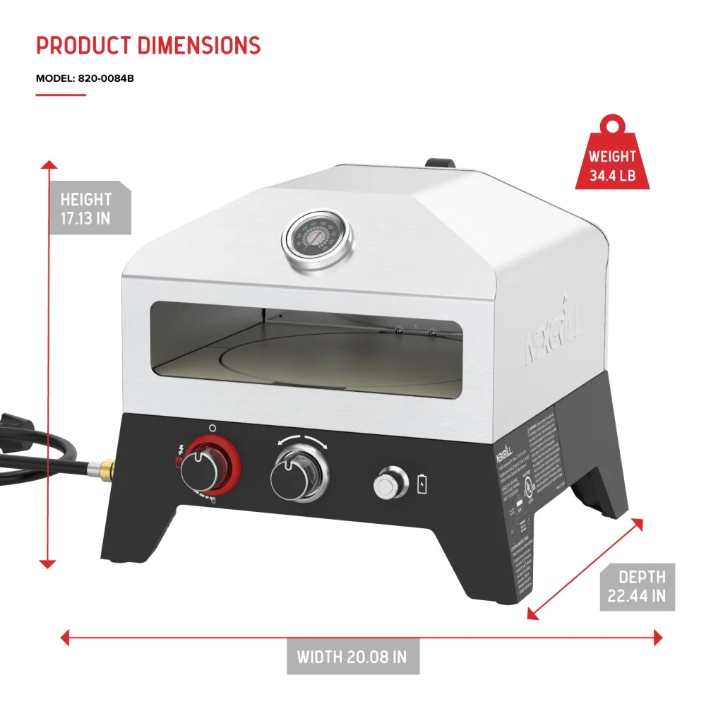 Portable 12-Inch Propane Pizza Oven with Rotating Stone - Image 2