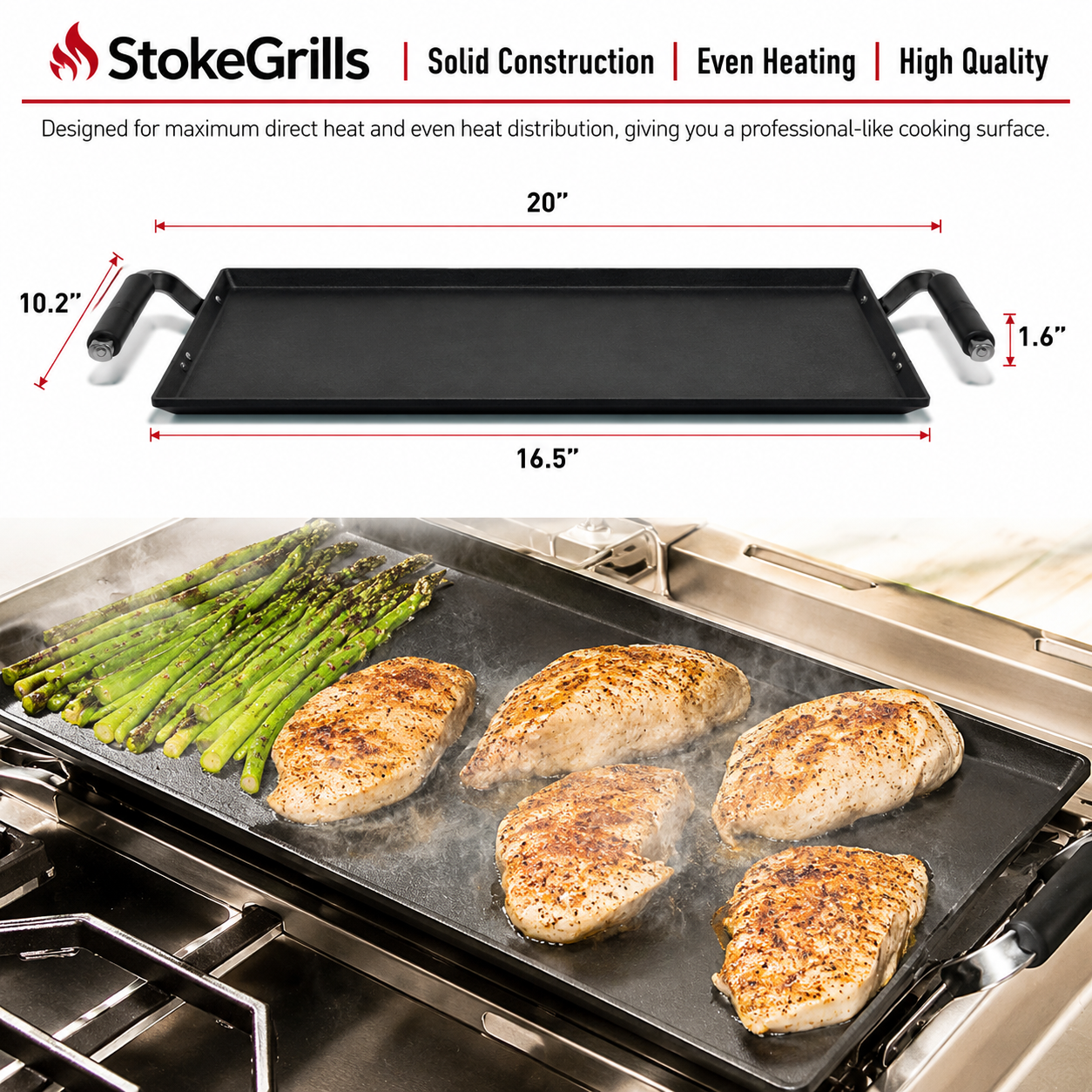 Professional Carbon Steel Flat Top Griddle for Stove