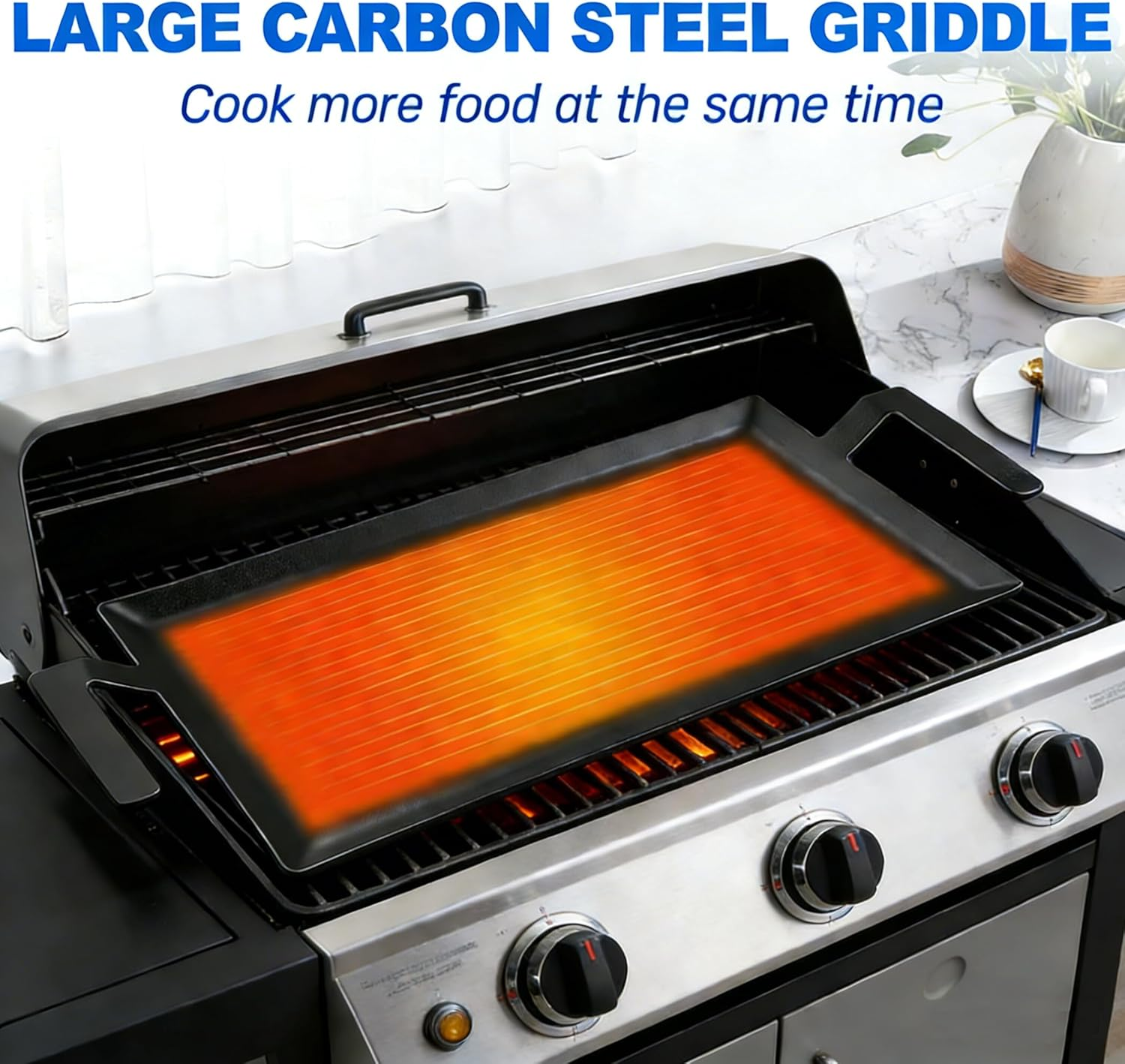 Professional Carbon Steel Flat Top Griddle for Stove - Image 2
